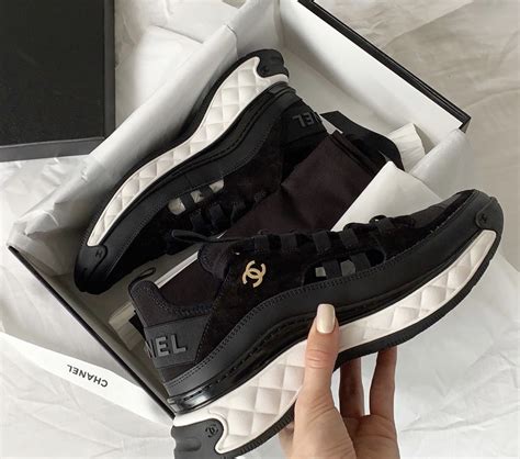 chanel trainers ladies black|chanel sneaker price.